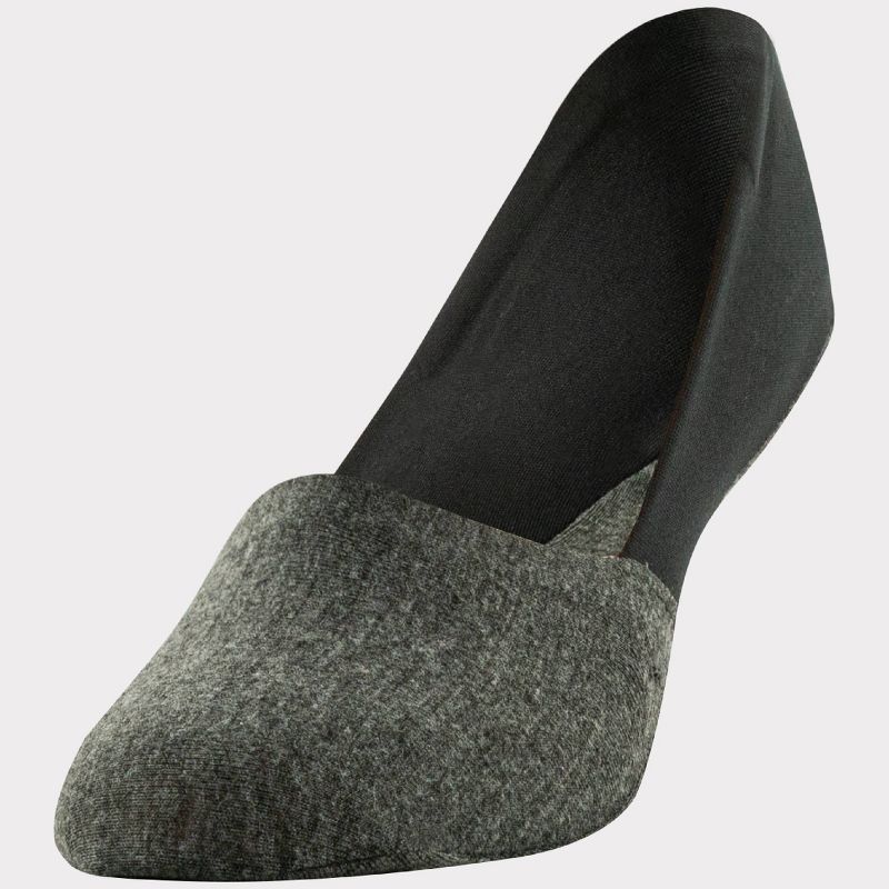 Peds Women&#39;s 2pk Smooth Edge Mid Cut Liner Socks - Black/Gray 5-10, 4 of 7