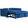 TiramisuBest 3-in-1 Convertible Sleeper Sofa Bed, Velvet Loveseat Futon Couch with Pull-Out Bed, Pillows & Storage Pockets, Black - 4 of 4