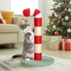 SEVOBAL Pet Scratcher Christmas Cat Scratching Post, Festive Candy Cane Cat Scratcher with Sisal Post and Plush Cover, Red, 11.8"*11.8"*20.5" - 4 of 4