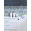 NuWallpaper Foliole Peel and Stick Wallpaper Blue: Removable Vinyl, Self-Adhesive, Solid Pattern, 28.2 Sq Ft Coverage - 3 of 4