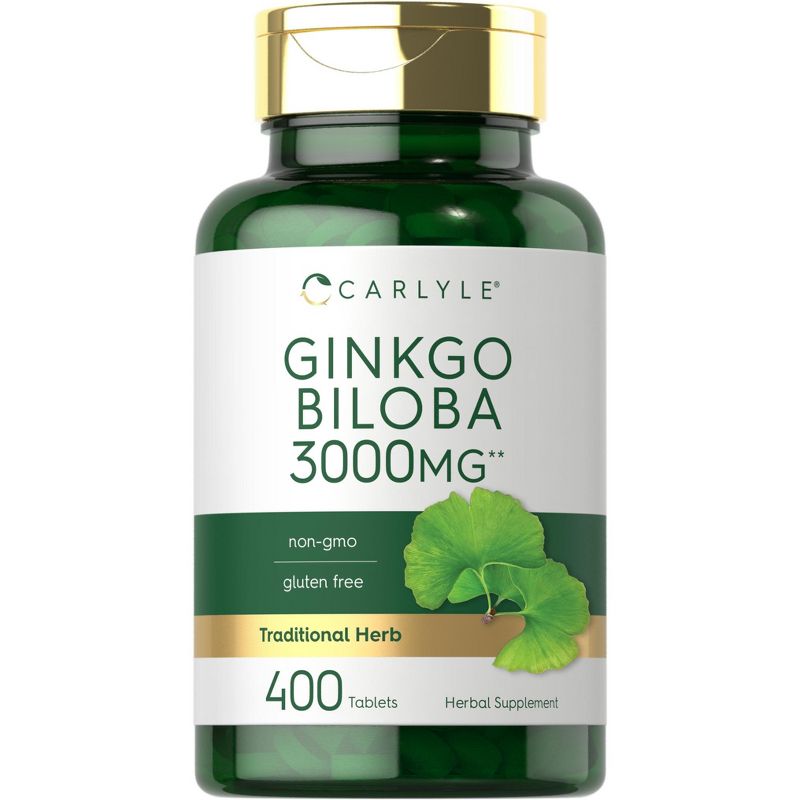 Carlyle Ginkgo Biloba 3000mg | 400 Vegetarian Tablets, 1 of 4