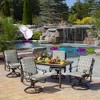 ARDEN Outdoor Midback Chair Cushion, 18 x 16.5, Rain-Proof, Fade Resistant Neutral Aurora Damask - 3 of 4