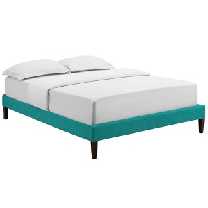 Modway Tessie King Fabric Bed Frame with Squared Tapered Legs - 1 of 4