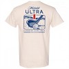 Mens Michelob Ultra Golf Driver Beige Colorway Front and Back Print T-Shirt - 3 of 4