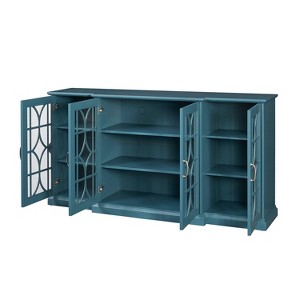 Dexmalle Teal Blue Sideboard Buffet 63" TV Stand - 1 of 4