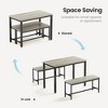 MAYEERTY Industrial Style Dining Table Set - Includes Bar Table, 2 Benches & Counter with Chairs (Gray & Black) for Kitchen, Living Room & Party Room - 3 of 4