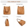 Women Soft Genuine Leather Totes Shoulder Bag Purses and Handbags with Top Magnetic Snap Closure (Brown) - 3 of 4