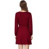 Coolmee Women's Spring Fall Pleated Mini Dress Long Sleeve Ruffle Causal Short Dress - 4 of 4