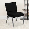 Emma and Oliver Stacking Auditorium Chair with 21" Seat - Black Fabric/Silver Vein Frame - 2 of 4