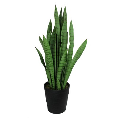 Northlight 3' Green Two Tone Potted Artificial Snake Plant