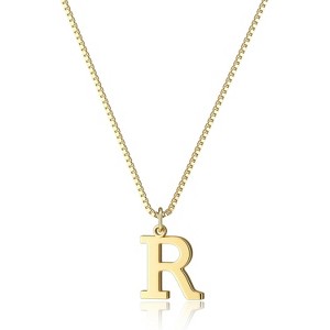 Personalized Initial Choker Gold Plated Dainty Letter Pendant Necklace Gift Gold-R - 1 of 4