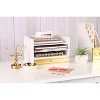 Kate and Laurel Industrious Rectangle Wood Letter Tray, 13x9x10, White and Gold - 3 of 4
