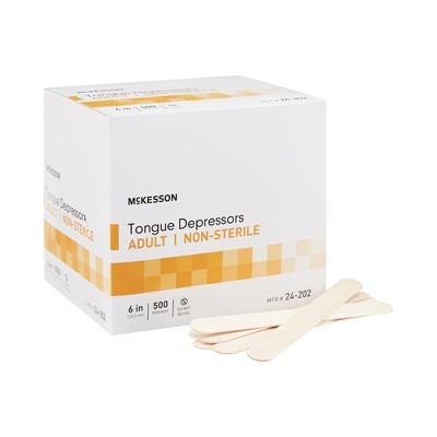 McKesson Tongue Depressor, Adult, 6 in, 500 Count, 1 Pack