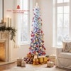 Costway 6/7 FT Snow-flocked Artificial Christmas Tree with 220 Warm White LED Lights, 8 Modes - 2 of 4