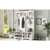 ORRD Modern Hall Tree with 6 Metal Hooks & Shoe Cubbies, 77-Inch Tall Entryway Coat Rack with Storage Bench & Anti-Tip Design,White - 3 of 4
