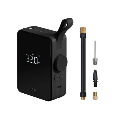 HOTO Air Pump, Portable Tire Inflator and Air Compressor for Car, Motorcycle, Bike, Ball - Black: Lithium Battery Powered