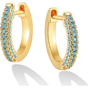 Dremmy Studios CZ Huggie Hoop Earrings | 14K Gold Plated, Chunky & Minimalist Gift - 1 of 4