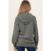 Pinkblush Olive Ribbed Front Pocket Maternity Drawstring Hoodie - 4 of 4