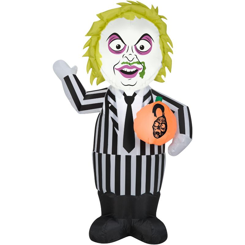 Gemmy Airblown Inflatable Beetlejuice, 3.5 ft Tall, Black, 1 of 5