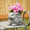 8.5"H Sullivans Charcoal Rabbit Planter, Gray - 3 of 4