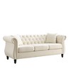 NicBex Modern Loveseat Sofa,Velvet Sofa Bed with Rolled Arms and 2 Pillows for Living Room,Office - 4 of 4