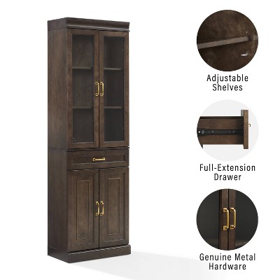 Stanton Coffee Brown Glass Door Kitchen Storage Pantry