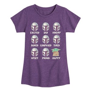 Girls' - The Mandalorian - Mandalorian Moods Fitted Short Sleeve Graphic T-Shirt - 1 of 4