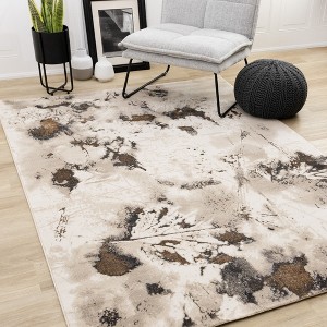 Rug Branch Contemporary Botanical, Distressed, Organic Taupe Indoor Area Rug - 1 of 4