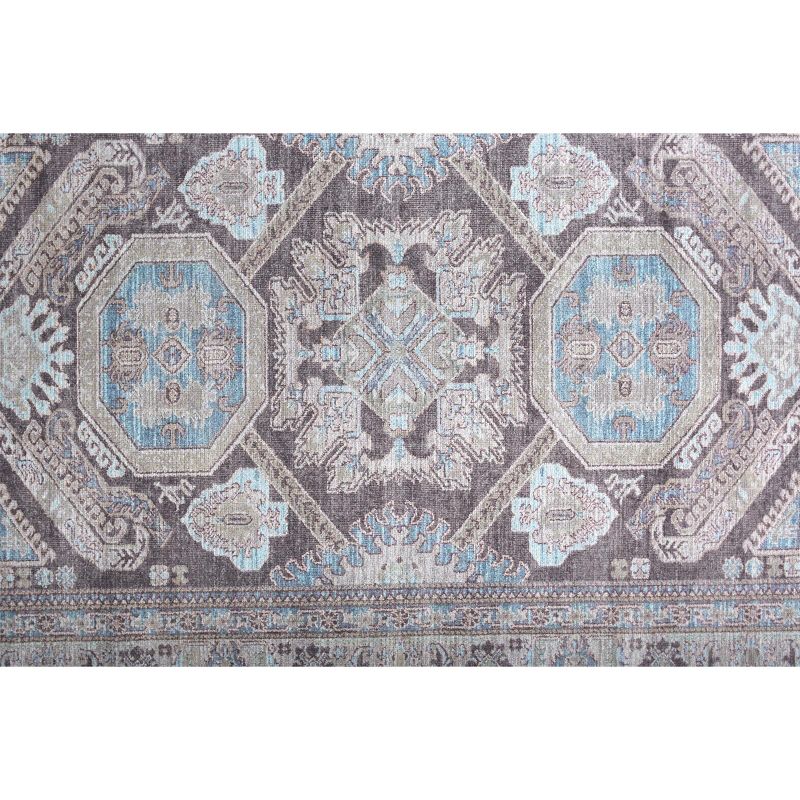 Percy Transitional Medallion Gray/Taupe/Blue Area Rug, 5 of 8