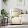 vidaXL Massage Recliner Chair, Adjustable Recliner with 6-Point Vibration Massage, Cream Leather - 3 of 4