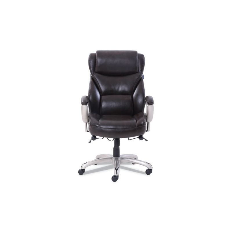 SertaPedic Emerson Big and Tall Task Chair, Supports Up to 400 lb, 19.5" to 22.5" Seat Height, Brown Seat/Back, Silver Base, 2 of 4