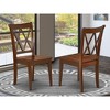 East West Furniture, Clarksville Dining Chairs - Double Cross Back Solid Wood Seat Chairs, Set of 2, Mahogany - 2 of 2