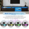 94.5" TV Stand with LED Color Changing Lights, Sideboard Cabinet with 2-Glass Shelves, Buffet Table for Living Room or Entryway - 3 of 4