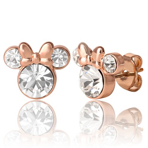 Minnie Mouse Birthstone Earrings 10K Gold Stud