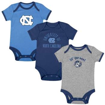 NCAA North Carolina Tar Heels Infant Boys' Short Sleeve 3pk Bodysuit Set