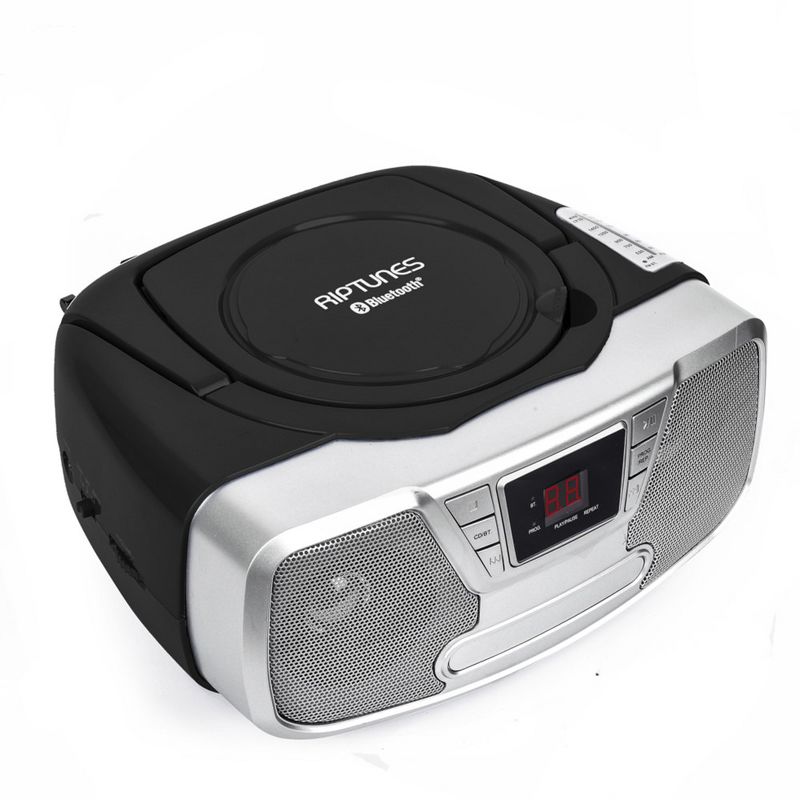 Bluetooth Portable CD Boombox with AM/FM Radio, Black, 2 of 6