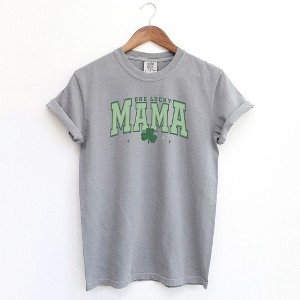 Simply Sage Market Women's Lucky Mama Varsity Clover Short Sleeve Garment Dyed Tee - 1 of 3