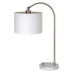 Nickel Arc Task Table Lamp Marble Base White (Lamp Only) - Project 62