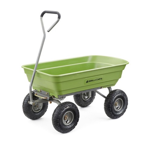 Gorilla Carts Steel Utility Cart, 9 Cubic Feet Garden Wagon Moving Cart  With Wheels, 1200 Pound Capacity, Removable Sides & Convertible Handle,  Black : Target