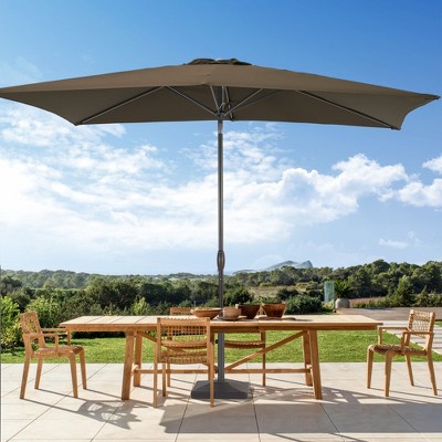 Sonkuki 6×9FT Rectangular Outdoor Patio Umbrella w/Push Button Tilt and Crank Handle, Sun-Protective
