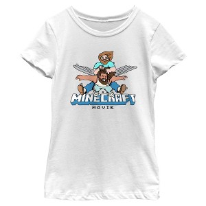 Girl's A Minecraft Movie Garrett and Steve Fly T-Shirt - 1 of 4