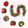 6 Ft Pre-Lit Christmas Garland with Battery Operated LED Lights, Decorated with Pine Cones and Ball Ornaments, Holiday Indoor Outdoor Decor - 2 of 4