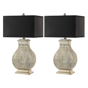 Malaga Silver Lamp (Set of 2) - 29 Inch Height - LIT4064 - Silver Champagn - Safavieh - 1 of 4