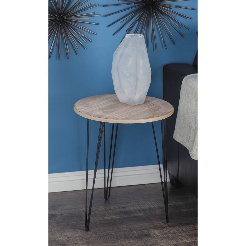 Modern Wood and Metal Accent Table Light Brown - Olivia &#38; May, 3 of 5