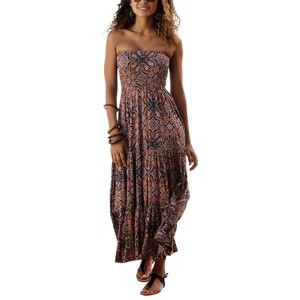Women's Smocked Convertible Maxi Dress - LASCANA - 1 of 4
