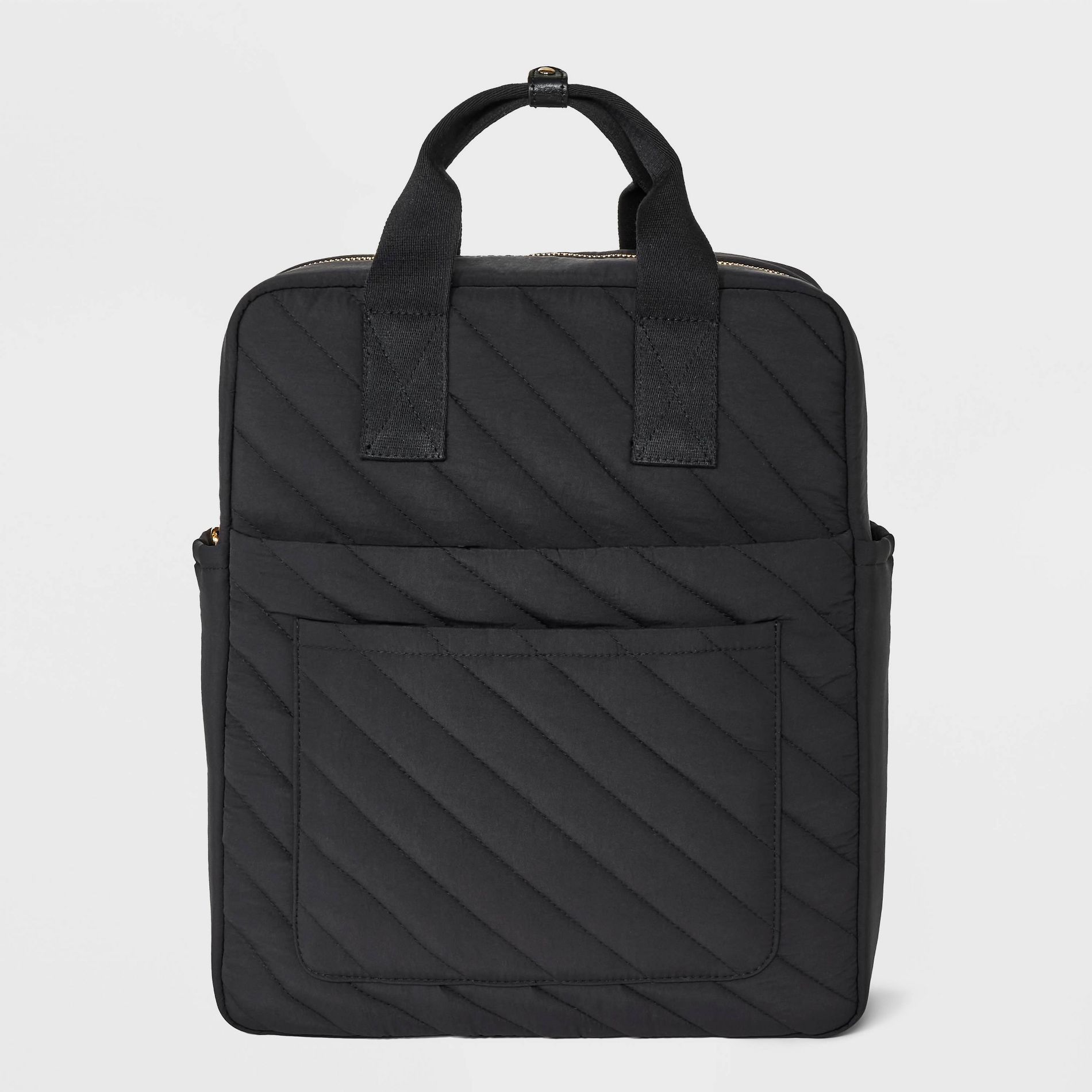 Square Backpack - Universal Thread™ Black: Recycled Nylon, Fits 14" Laptop, College, Double Handle, 33.5" Strap Length