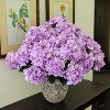 Floral Home 20" Lavender Hydrangea with 7 Silk Flowers & Leaves - 2-Piece - 3 of 4