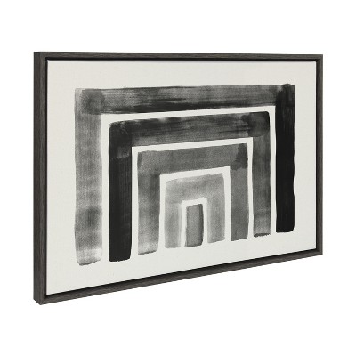 Gray and Black Abstract Geometric Canvas Wall Art, 23x33