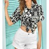 LA LEELA Women's Button Down Blouses Summer Beach Party Short Sleeve Colorful Blouses Button Up Dress Shirts Hawaiian Dresses for Women - 3 of 4