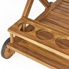 ORRD Mobile Bar Cart on Wheels, Acacia Wood Serving Cart with Storage for Entertaining, Rolling Drink Trolley for Living Room, Kitchen, Natural - 4 of 4